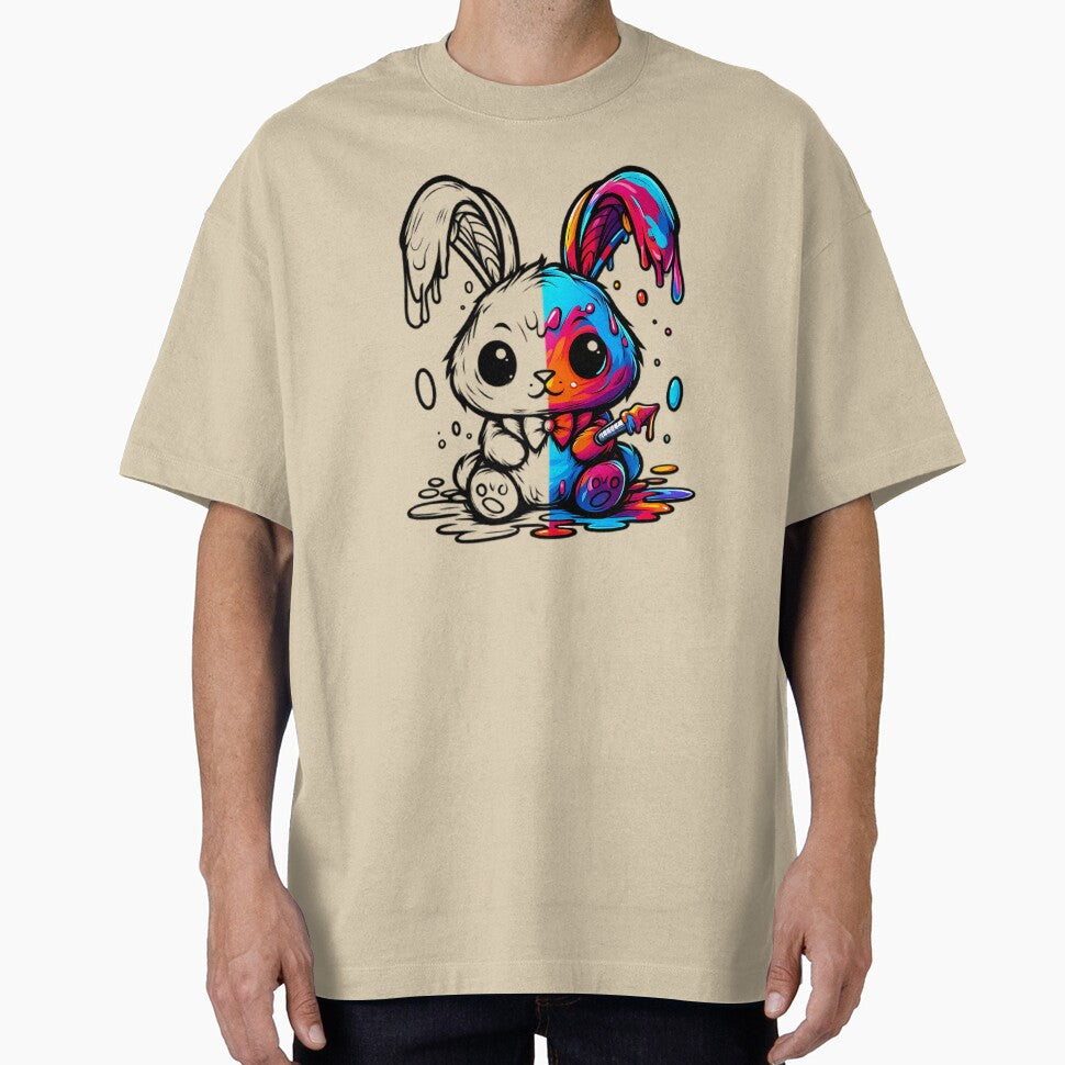 Rabbit, Innovative Design with a Blend of Line Art and Colorful Illustration by beyazart