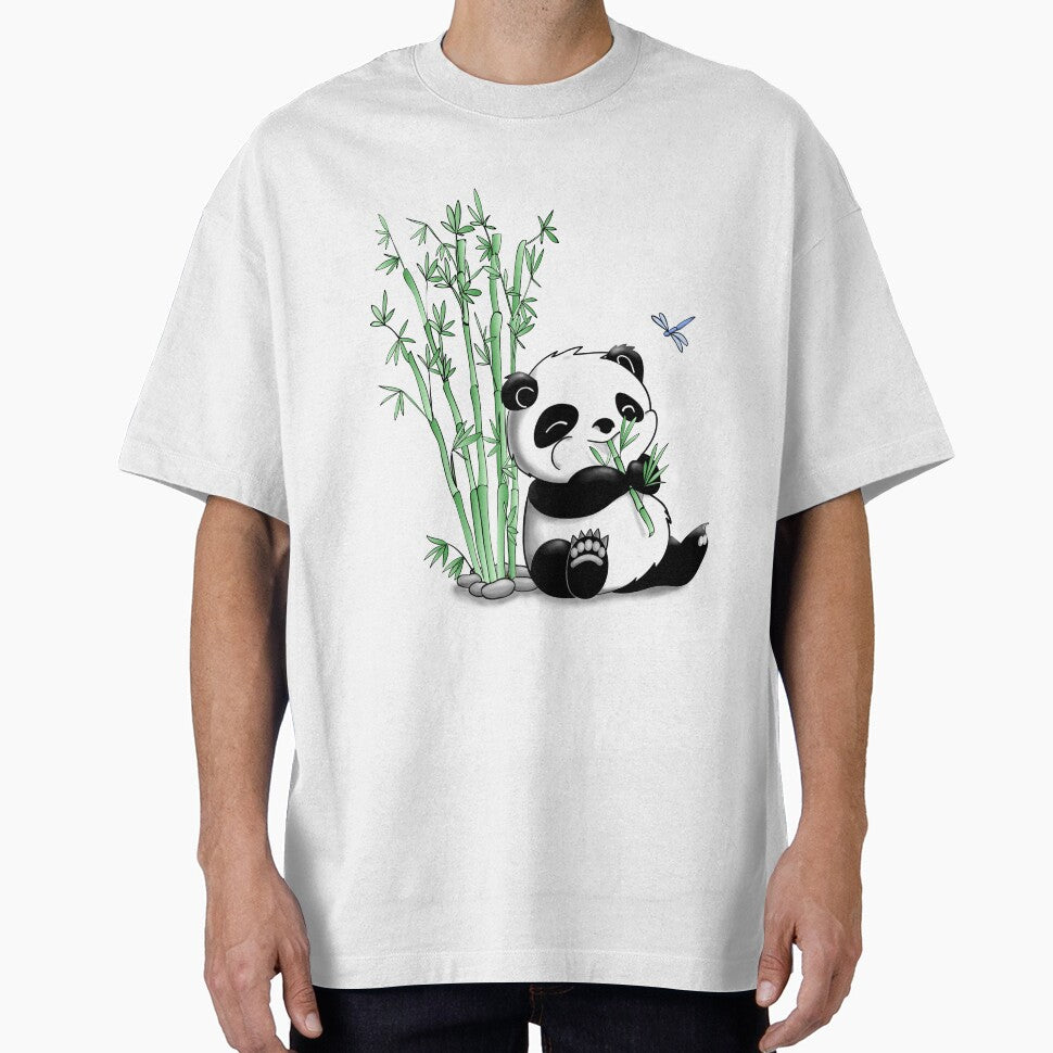 Panda Eating Bamboo by Shelly Kei