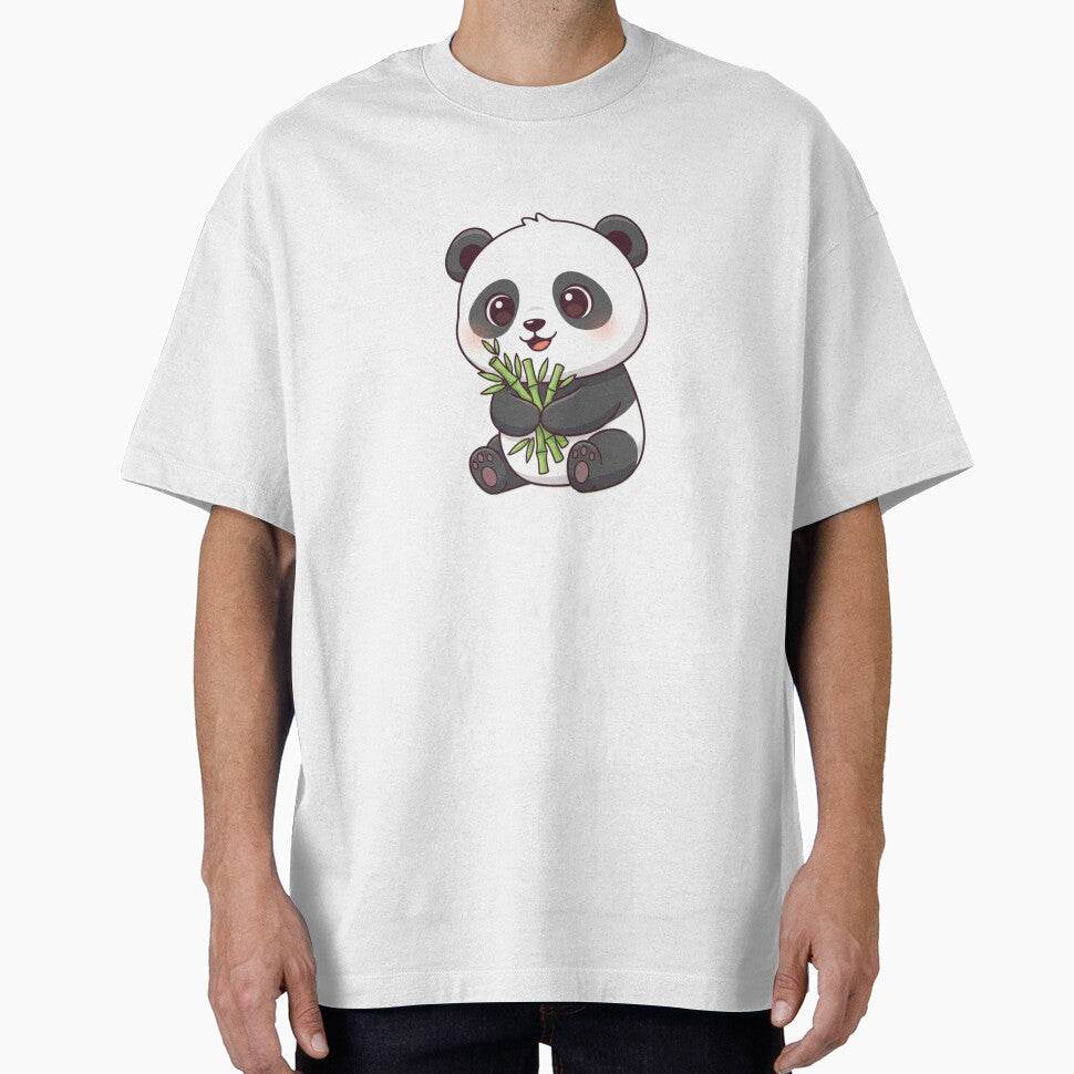 Cute Panda Eating Bamboo | Kawaii Panda Illustration for Panda Lovers by snaperos