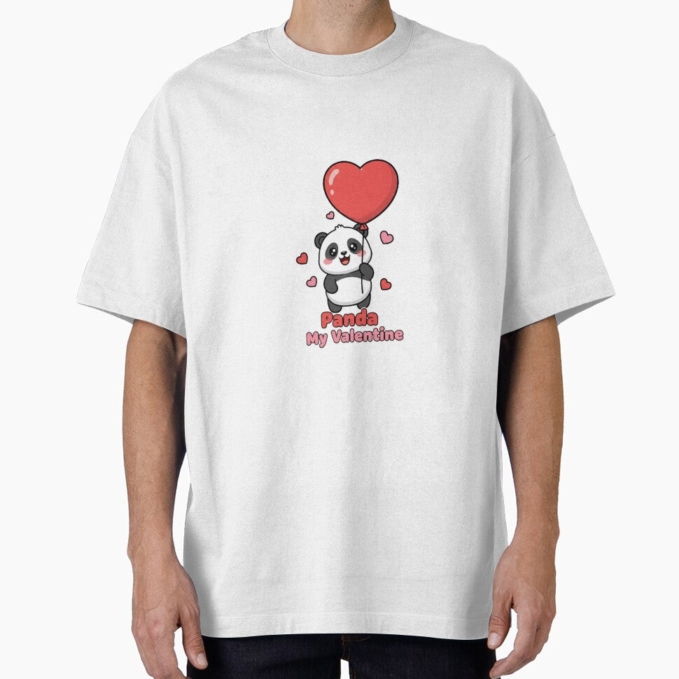 Panda My Valentine – Cute Panda with Heart Balloon Valentine Design by snaperos