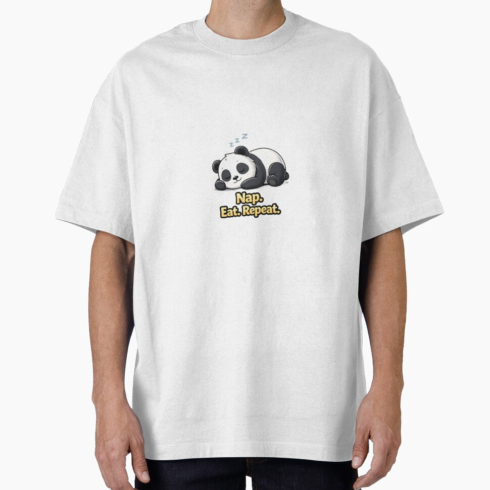 Nap Eat Repeat Panda Shirt – Sleeping Panda Funny Design by snaperos