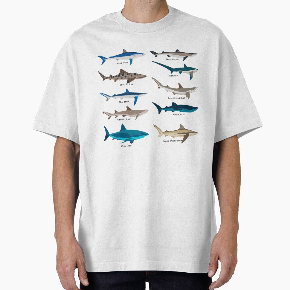 Shark Family Types Of Sharks Shark Lover Art Shark Party Shark Print by TeesByDesign