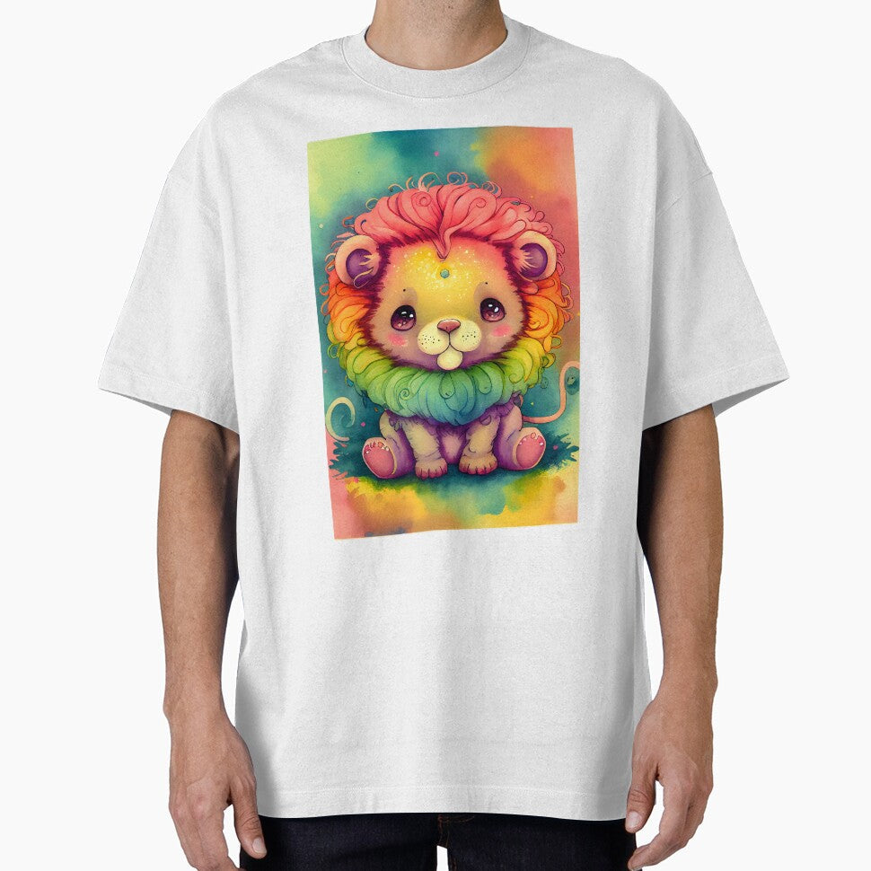 Magical Kawaii Cute Lion Happy Pastel Rainbow Colors by ClairesPatterns