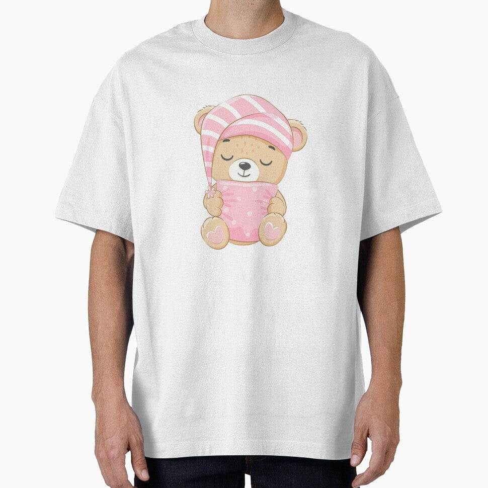Cute Sleeping Bear – Kawaii Cozy Pastel Illustration by Shopchid