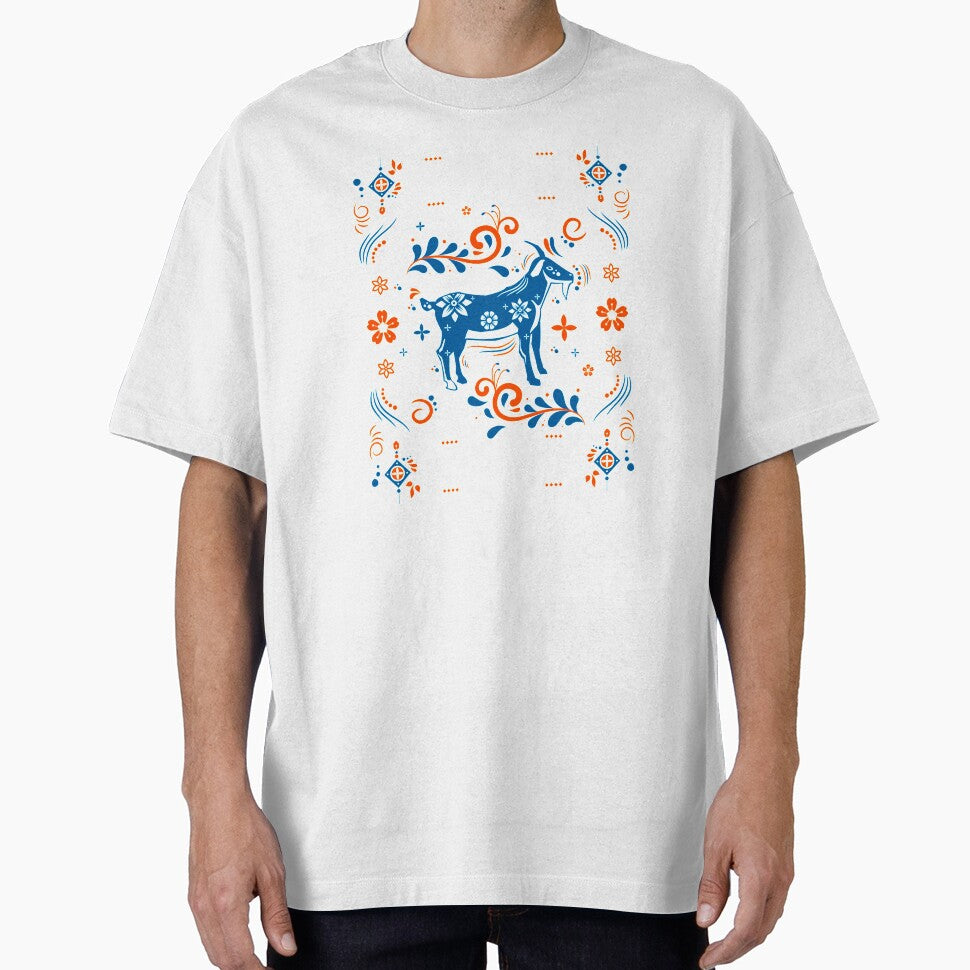 Goat - Rosemaling Goat Scandinavian folk art design by utopianpioneer