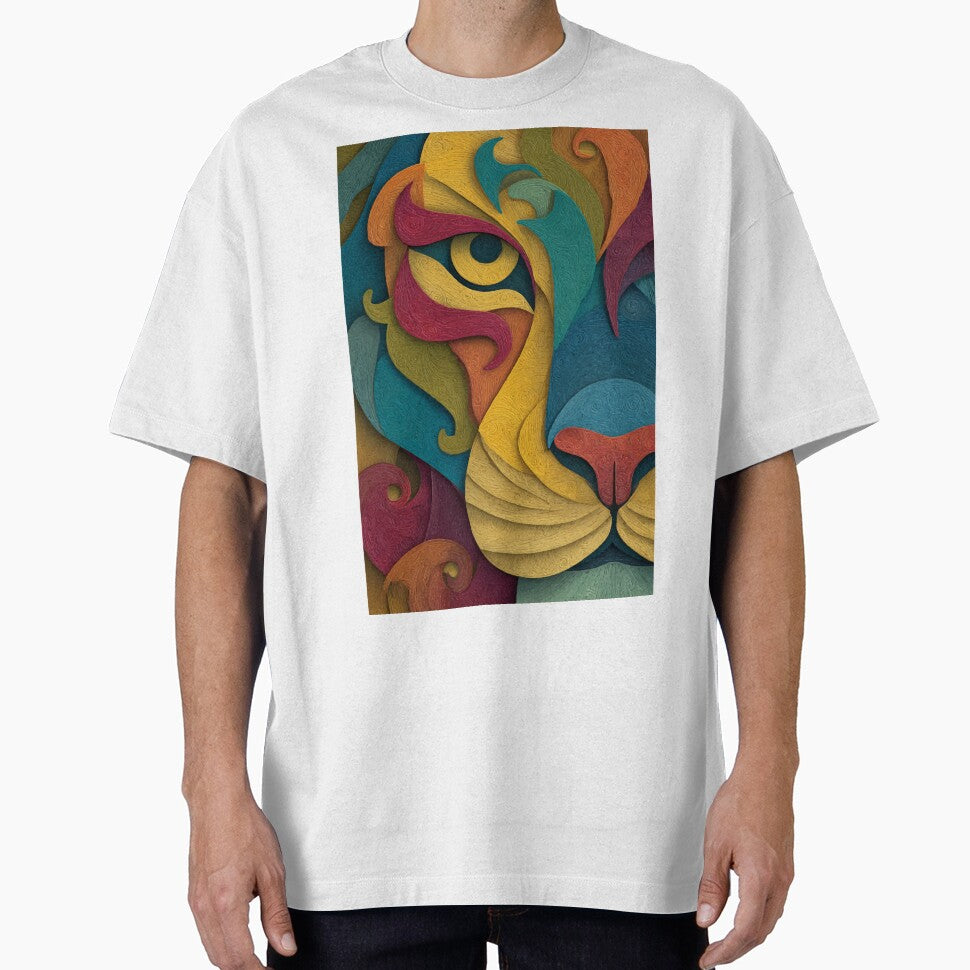 Colorful Abstract Tiger Eye – Vibrant Animal Art by Moss and Moon Studio