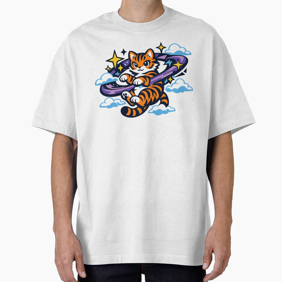 Cute Cosmic Tiger Floating in Space by SidTastic