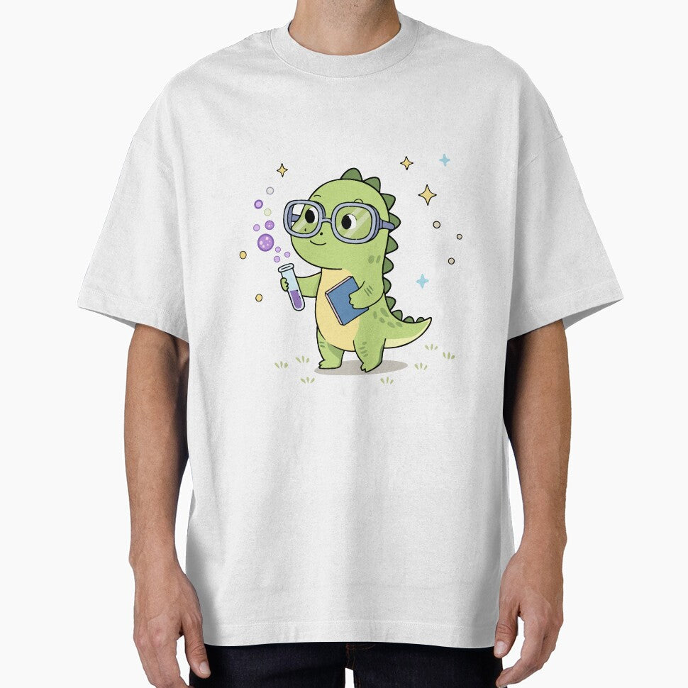 Cute Science Dino Cartoon Dinosaur Scientist Kids Illustration by MeeraArts&Crafts