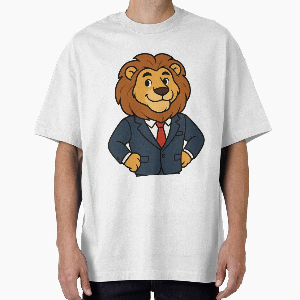 Regal Lion in Suit and Tie – Funny Cartoon Style by Confuzz1ed