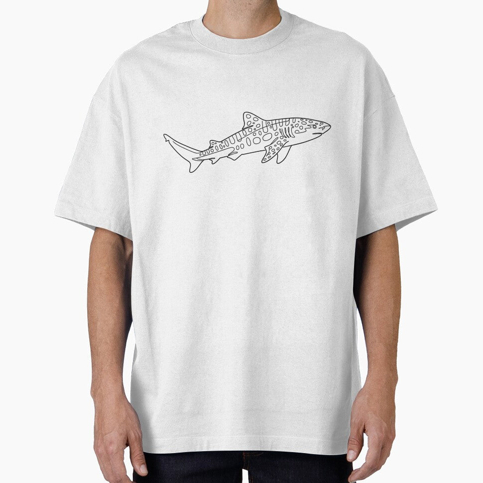Zebra Shark Minimal Line Art – Modern Ocean Illustration by KivaroArt