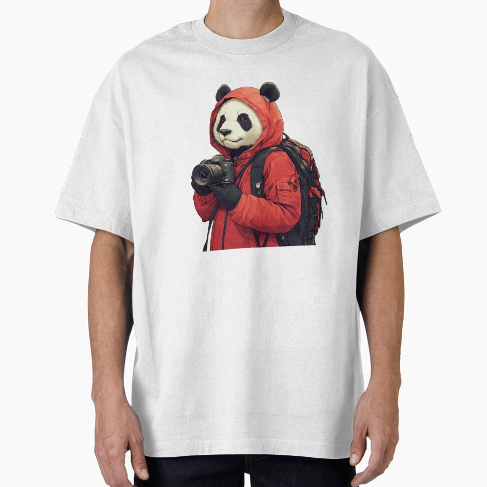 Panda Photographer in Red by NicolasGlowArt