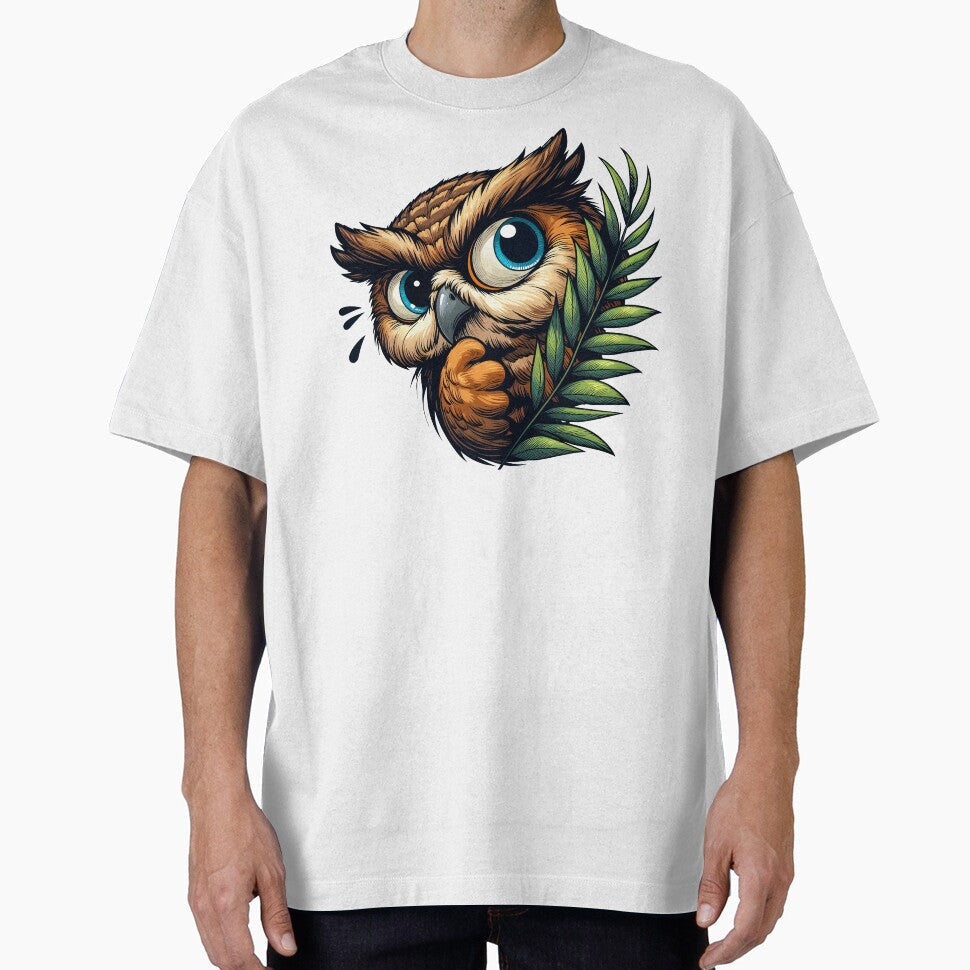 Peek Owl - Whimsical Cartoon Art by Designowner