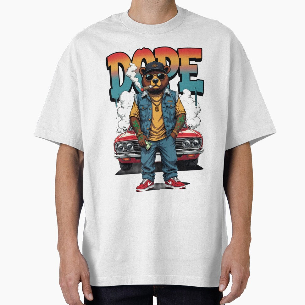 Dope Bear Streetwear Graphic cute trendy popular hip hop bear illustration retro car urban cartoon by zvalente