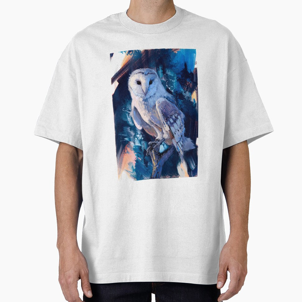 Snowy White Owl Oil Acrylic Print by allincolors