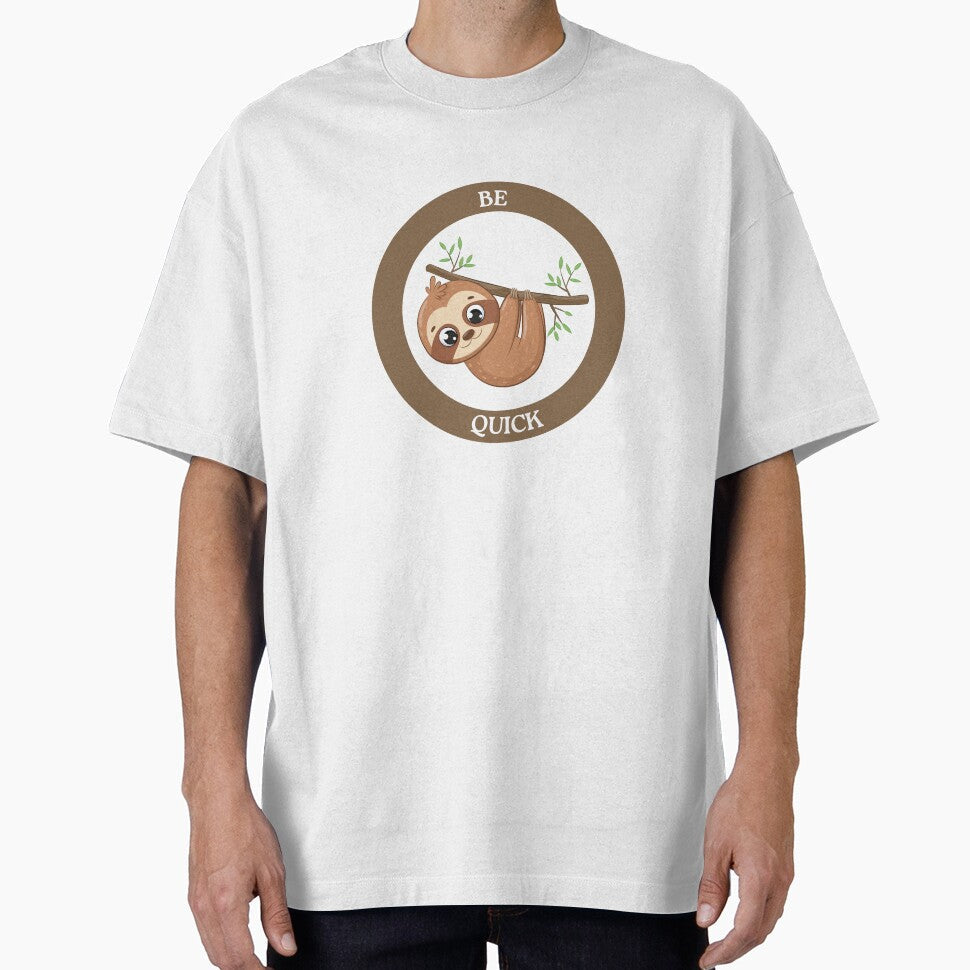Be Quick Sloth - Cute Upside-Down Sloth Hanging on Branch by Love3Happy