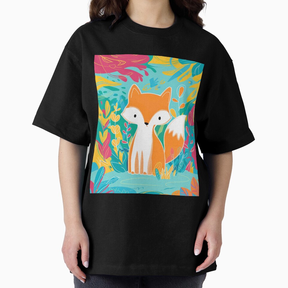Cute Fox. Adorable fox, watercolor fox, fox drawing, floral fox, fox image by FoxVibes