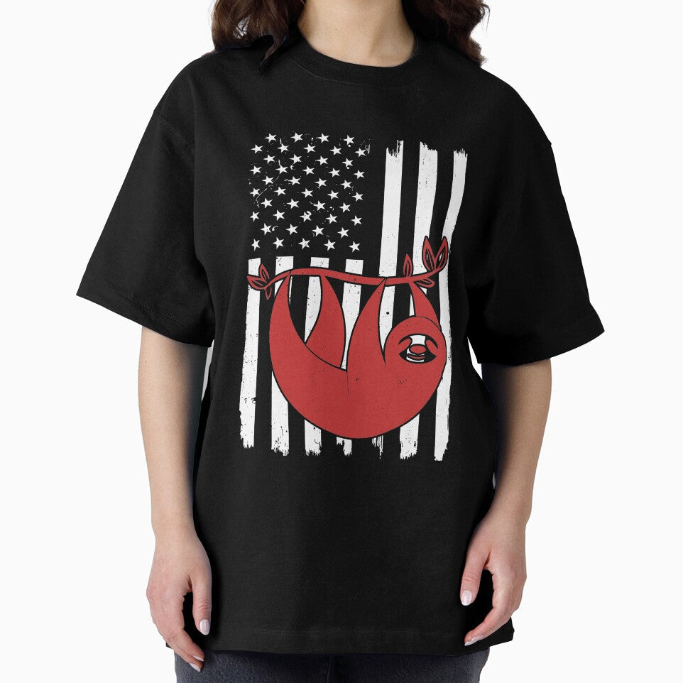 Retro Sloth American Flag by LittleShop79
