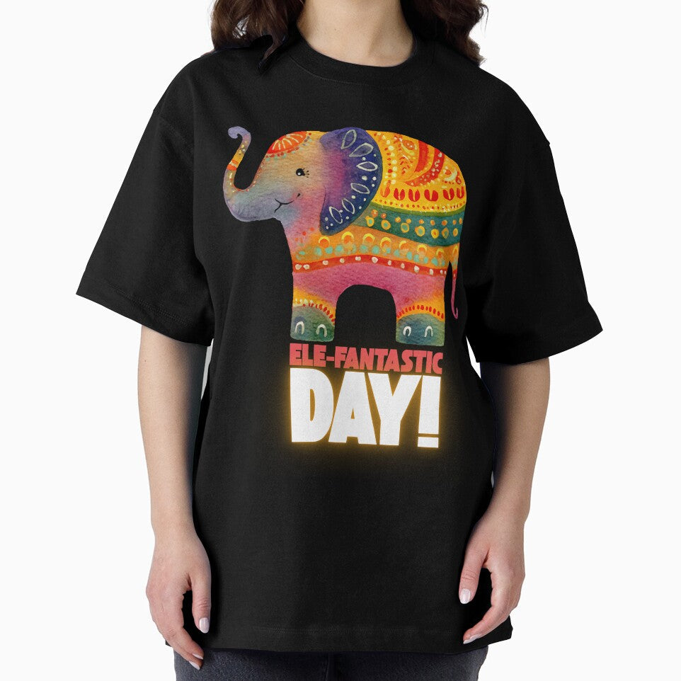 Ele-Fantastic Day Cute Elephant – Colorful Watercolor Elephant Pun Design by CreatiWorks