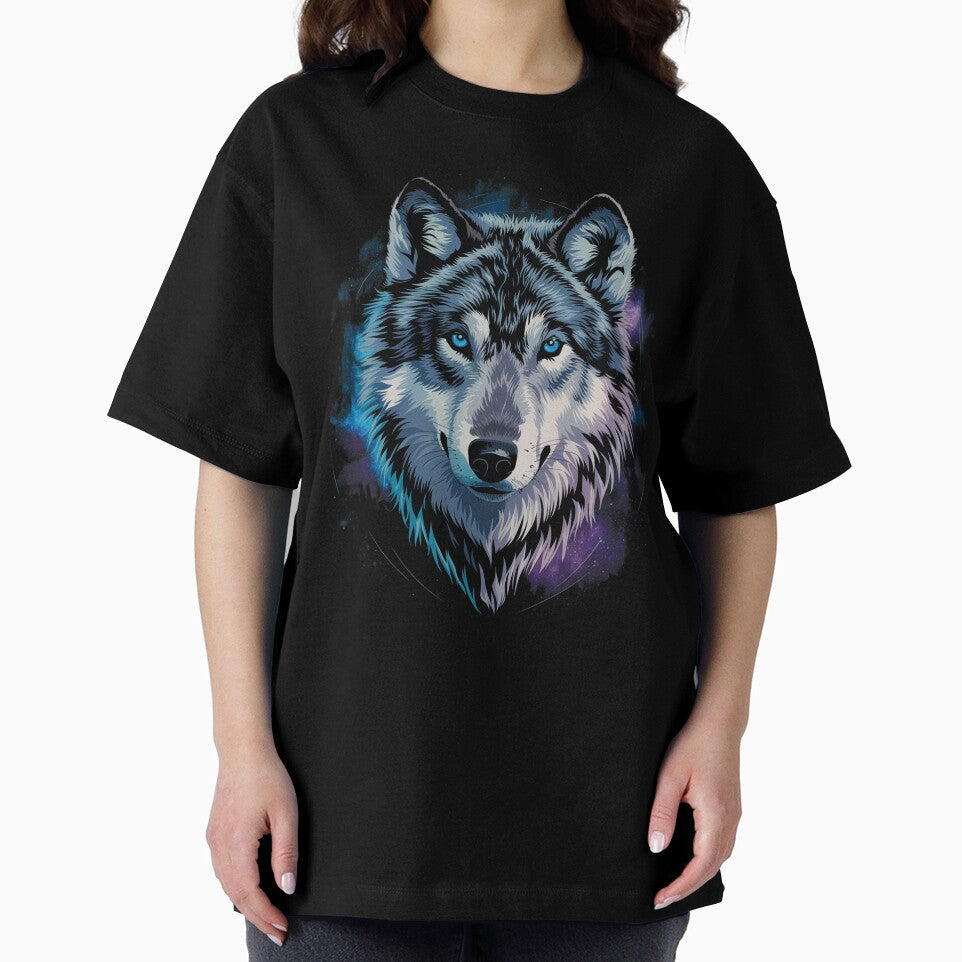 Mystical Cosmic Wolf – Fantasy Galaxy Wolf in Outer Space by Nicole Creates