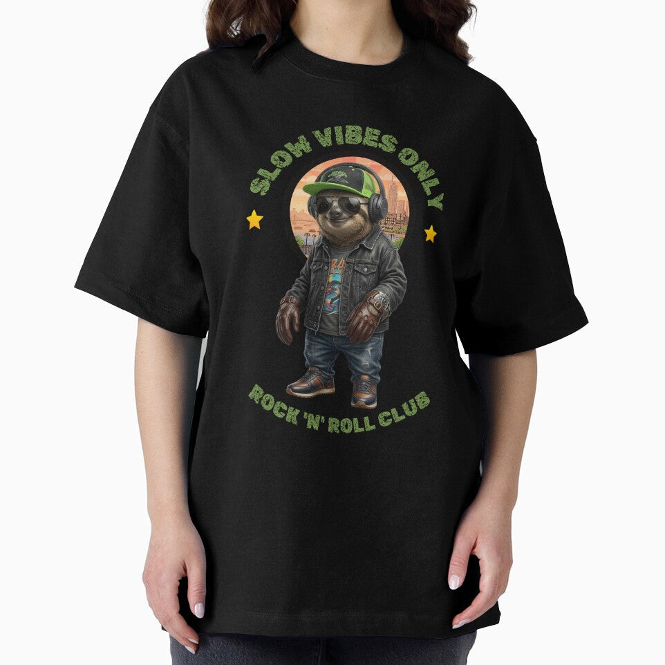 Slow Vibes Only Sloth Rocker – Funny Rock n Roll Sloth Shirt by M.Store