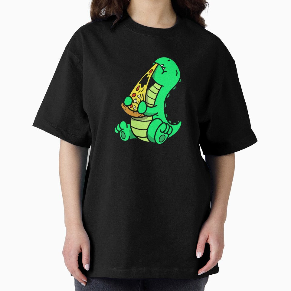 Cute Dinosaur Eat Pizza, Dino Pizza by Si Pakne