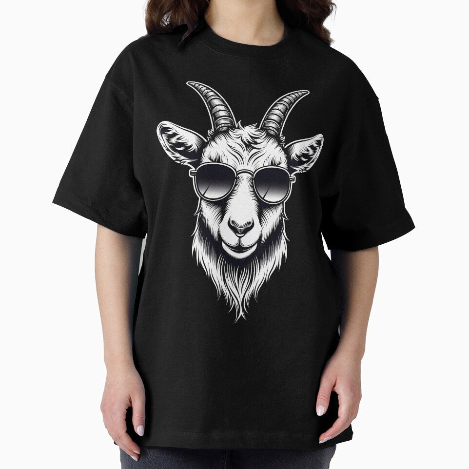Monochrome Goat with Sunglasses by Clauxel