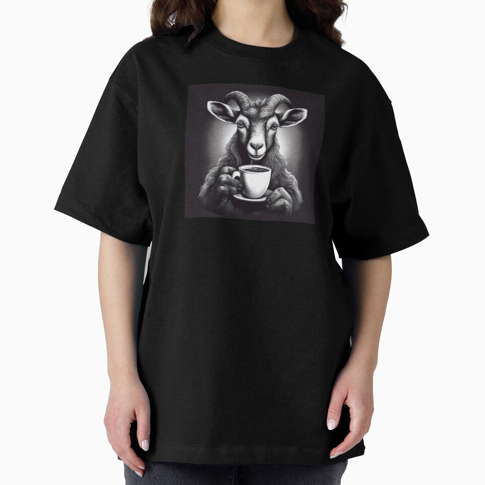 Funny up all night Goat drinking coffee by Boxing Kangaroo Retail Company