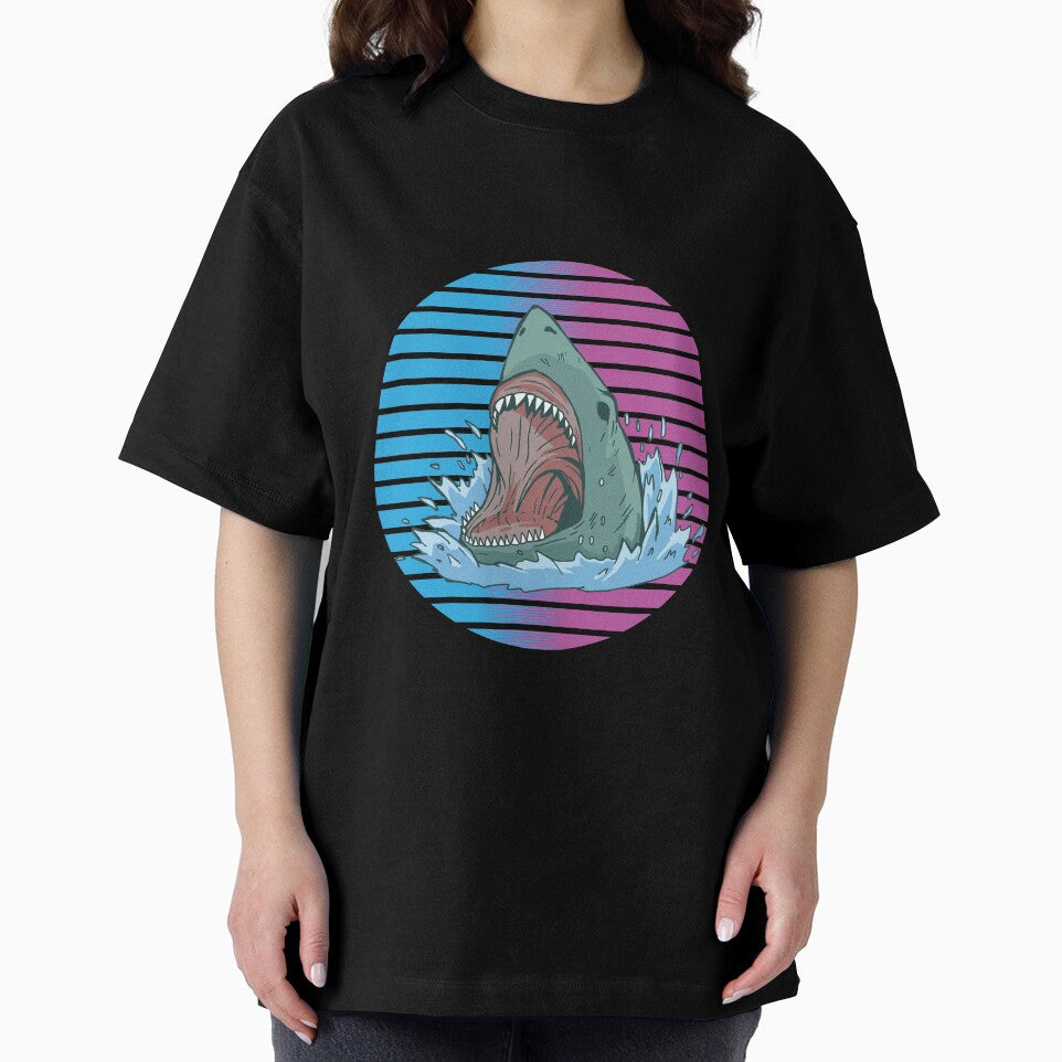 Retro Sunset Shark by friendlyspoon
