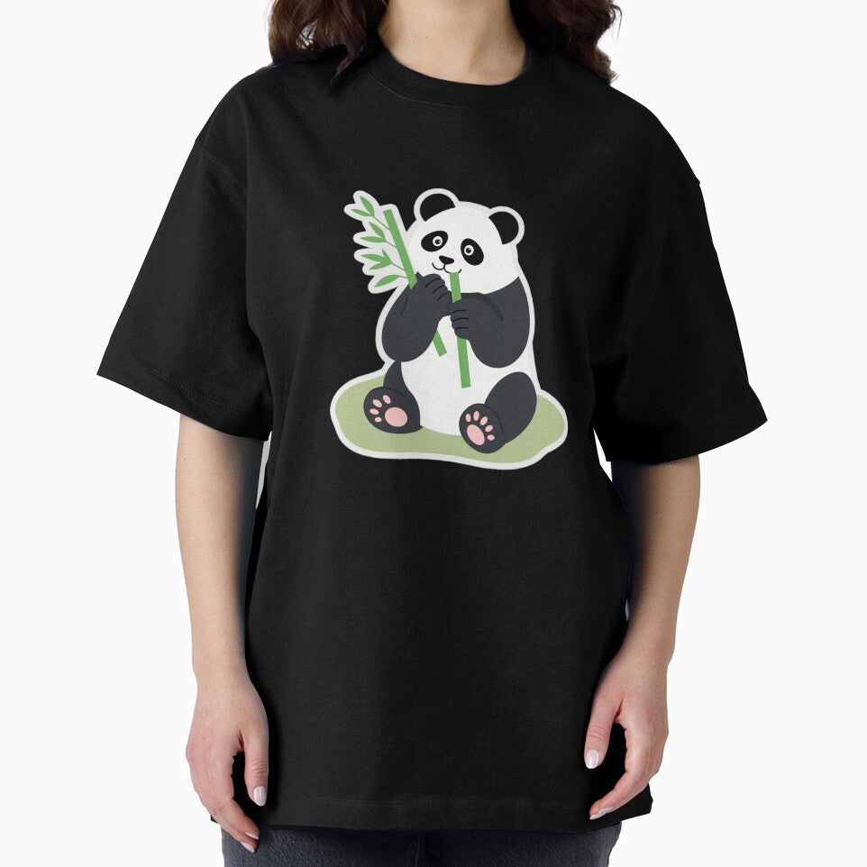 Cute Panda Eating Bamboo – Kawaii Panda Cartoon Animal Sticker by Kaizenstickers