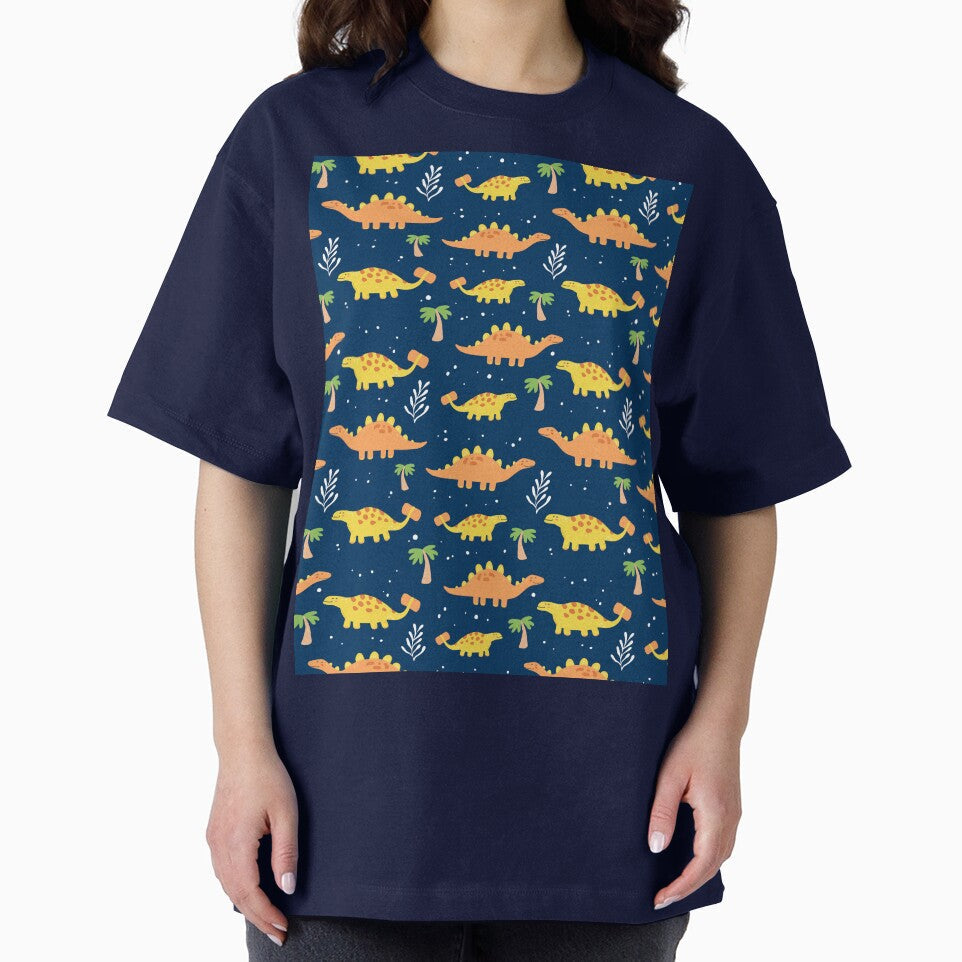 Cute Navy and Orange Dinosaur Pattern by cgroenewald