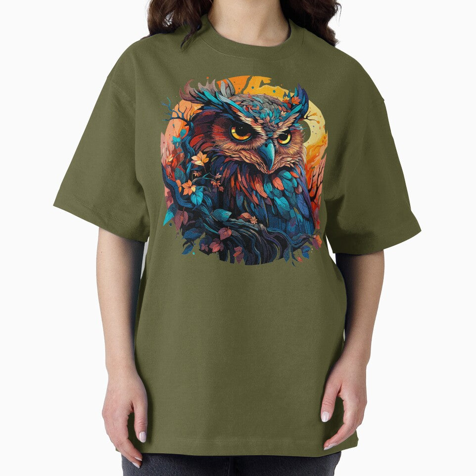 Vibrant Colorful Owl Graphic by kraftygiraffe