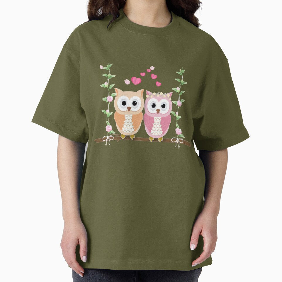 pair rosy owl design classic tshirt by anandsiva2703
