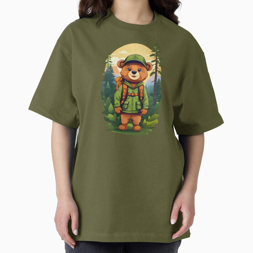 Young bear cub explorer in forrest cartoon comic graphic for kids by CedricNorbinho