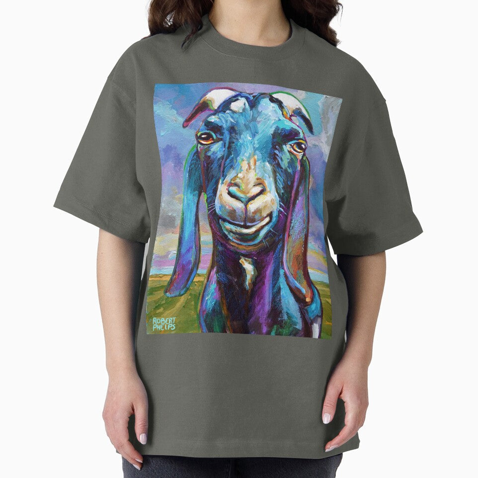 Black Farm Goat On a Beautiful Day by RobertPhelpsArt