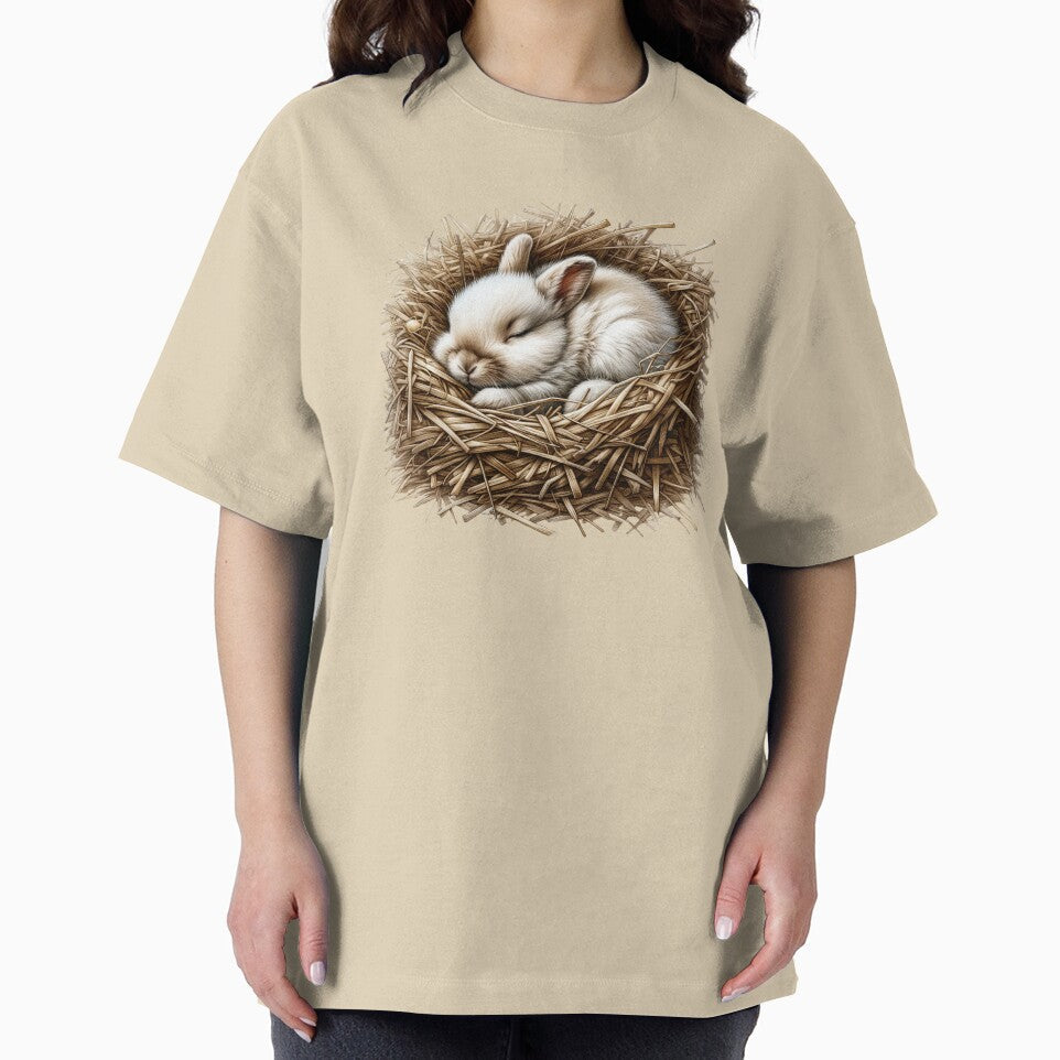 Cute baby rabbit on a bed of hay by LoneAngel