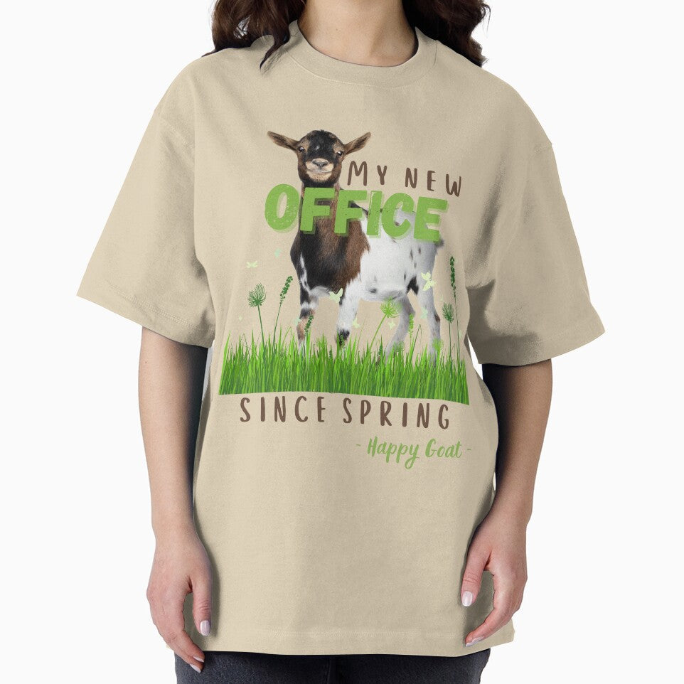 happy goat on meadow - my office since spring by PositiveIdeas