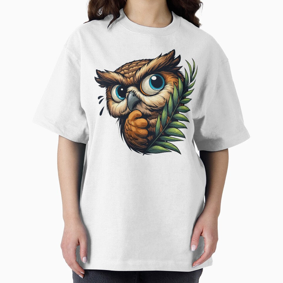 Peek Owl - Whimsical Cartoon Art by Designowner
