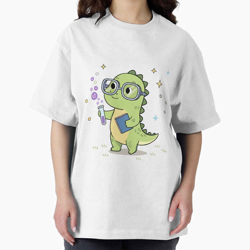 Cute Science Dino Cartoon Dinosaur Scientist Kids Illustration by MeeraArts&Crafts