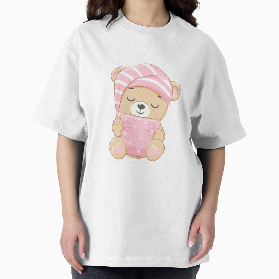 Cute Sleeping Bear – Kawaii Cozy Pastel Illustration by Shopchid