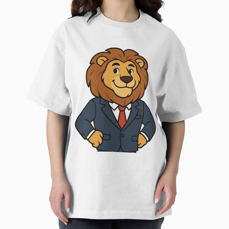 Regal Lion in Suit and Tie – Funny Cartoon Style by Confuzz1ed