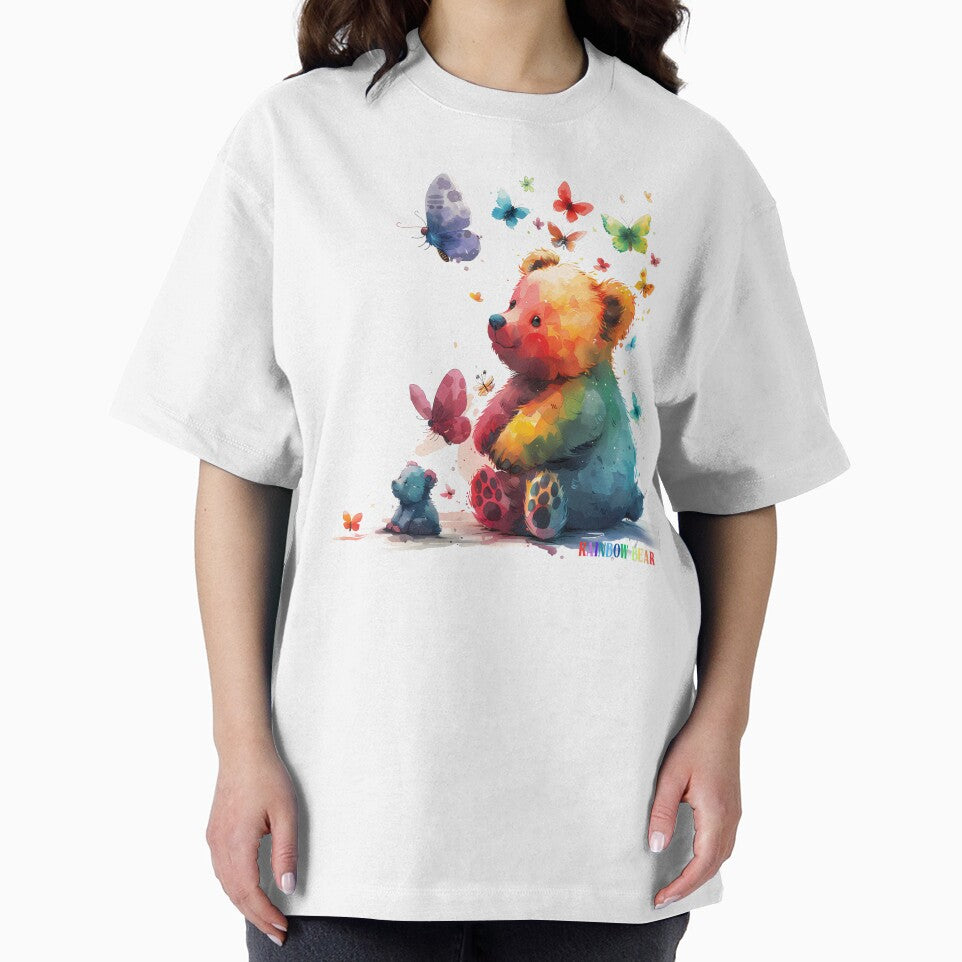 Rainbow cute bear, Bear custom, Teddy Bear funny with Butterflies of many colors by CHOKCHAIVONGDEE