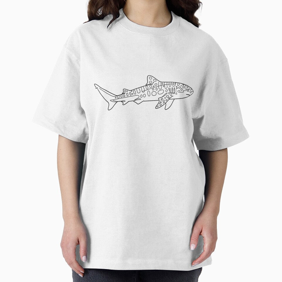 Zebra Shark Minimal Line Art – Modern Ocean Illustration by KivaroArt