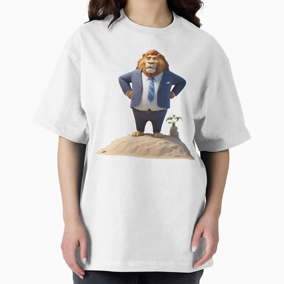 3d Lion in a Suit on Beach by CuteopiaGallery