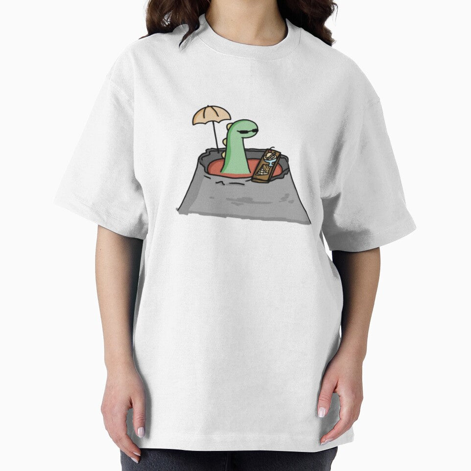 Cool Dinosaur in Volcano – Funny Dino Illustration by designedwLUV