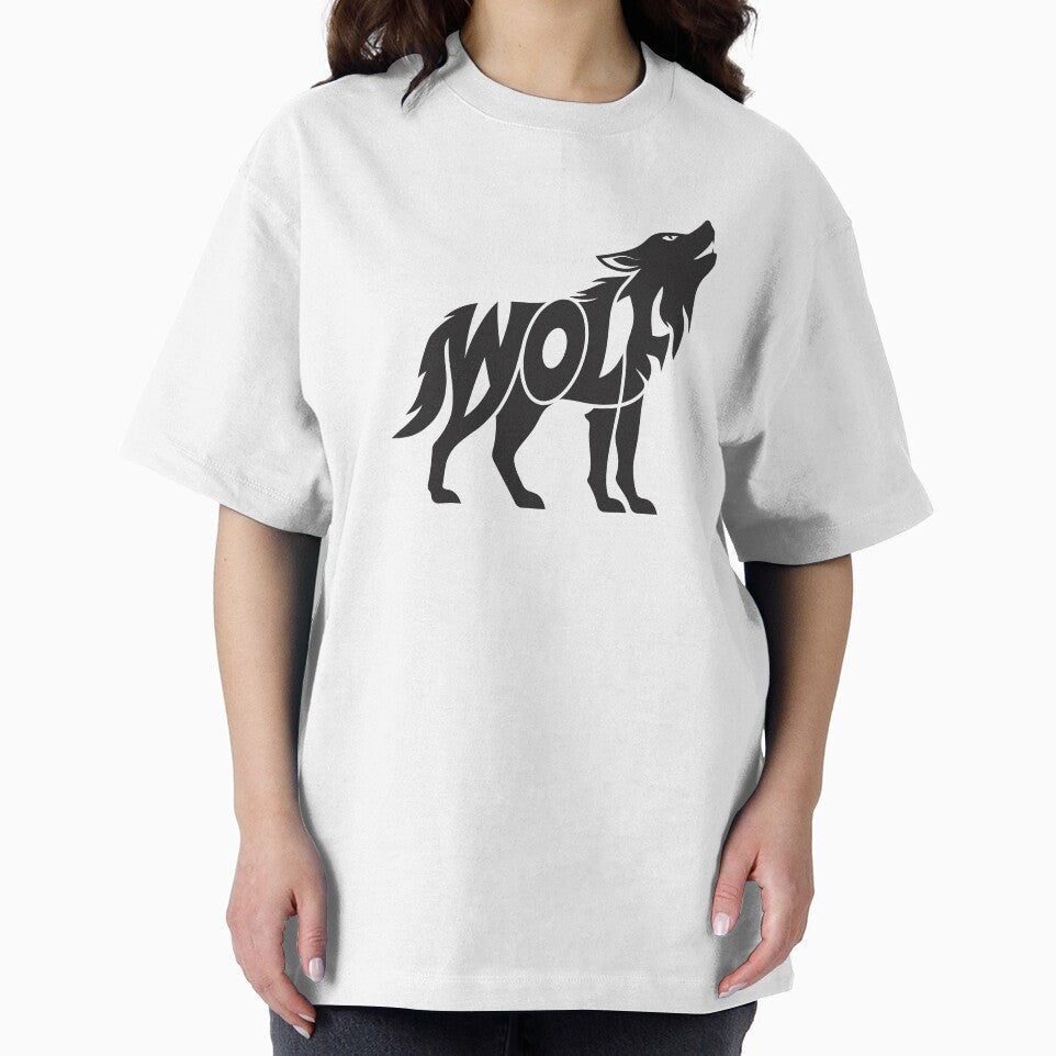 Wolf Silhouette Typography Design – Bold Minimalist Art by Vextura