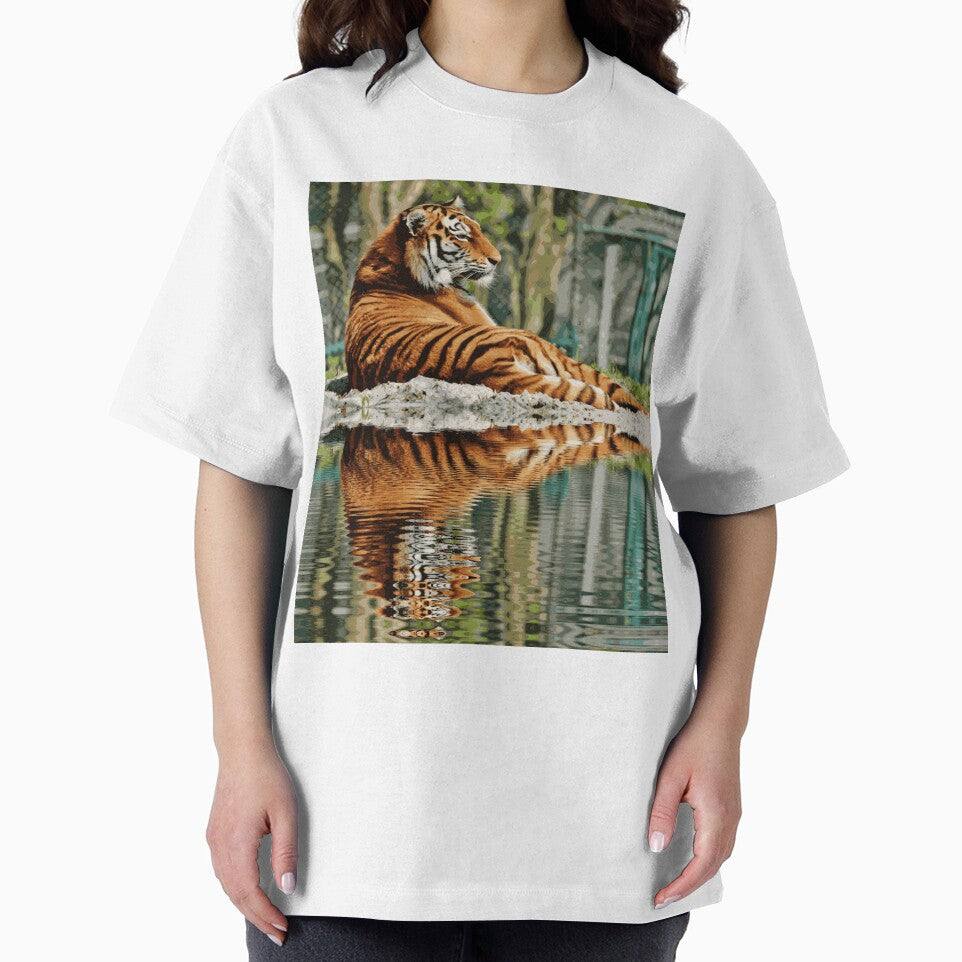 Bengal Tiger Resting by The River by AnimalLover4eva