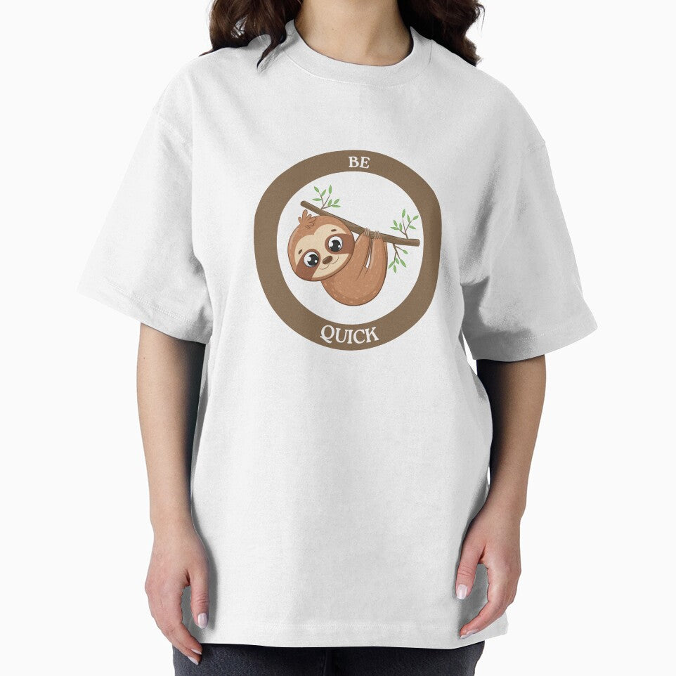 Be Quick Sloth - Cute Upside-Down Sloth Hanging on Branch by Love3Happy