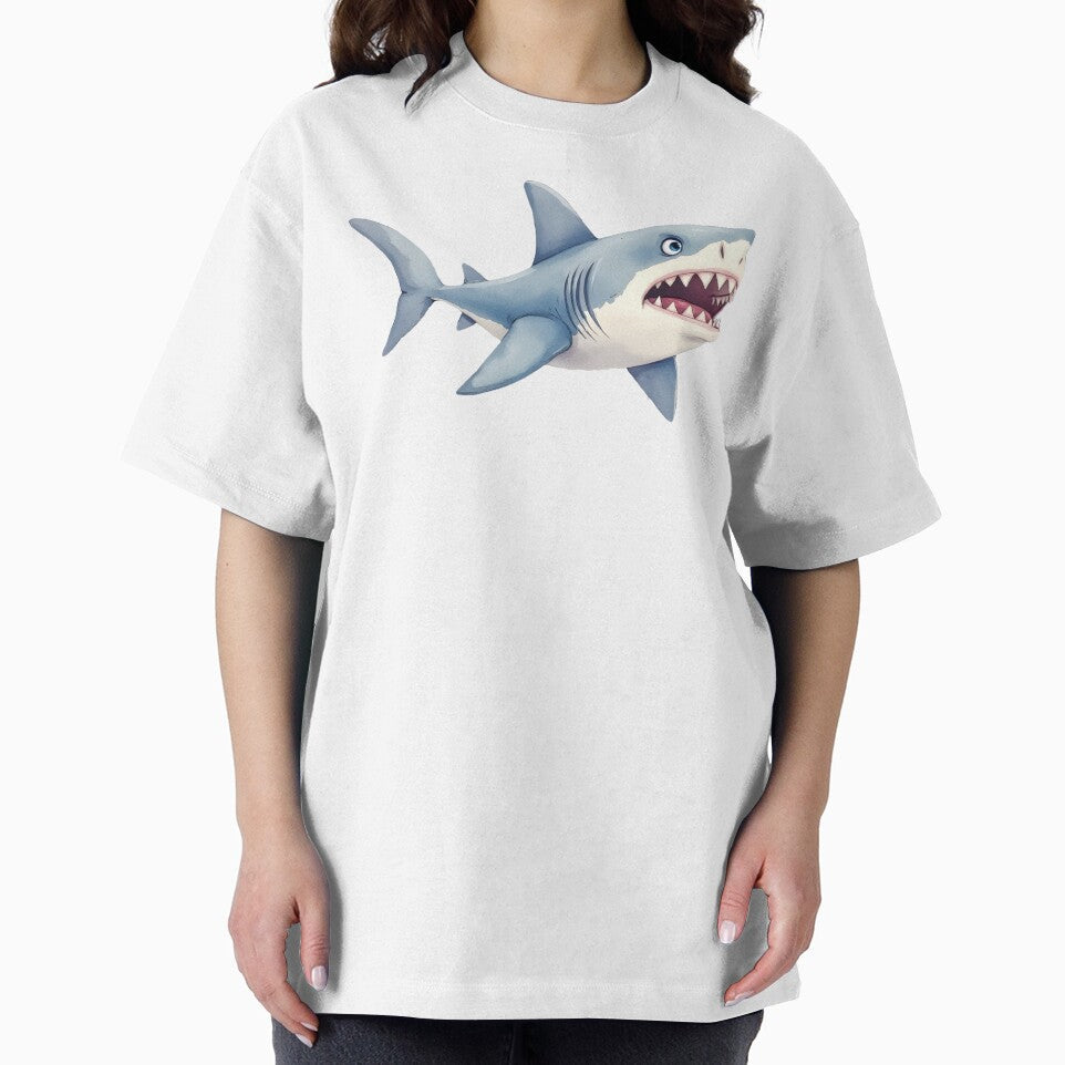 Great White Shark - Minimalist Deep Blue by pixeldizajn