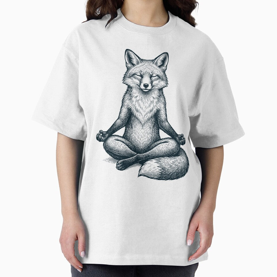 Vintage Fox Yoga Lotus Meditation Lover by DoodleTortle