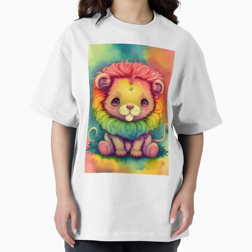 Magical Kawaii Cute Lion Happy Pastel Rainbow Colors by ClairesPatterns